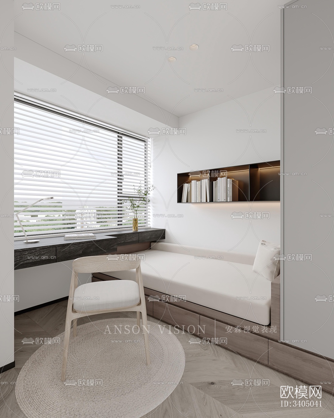 现代大平层效果图下载（渲染图12）