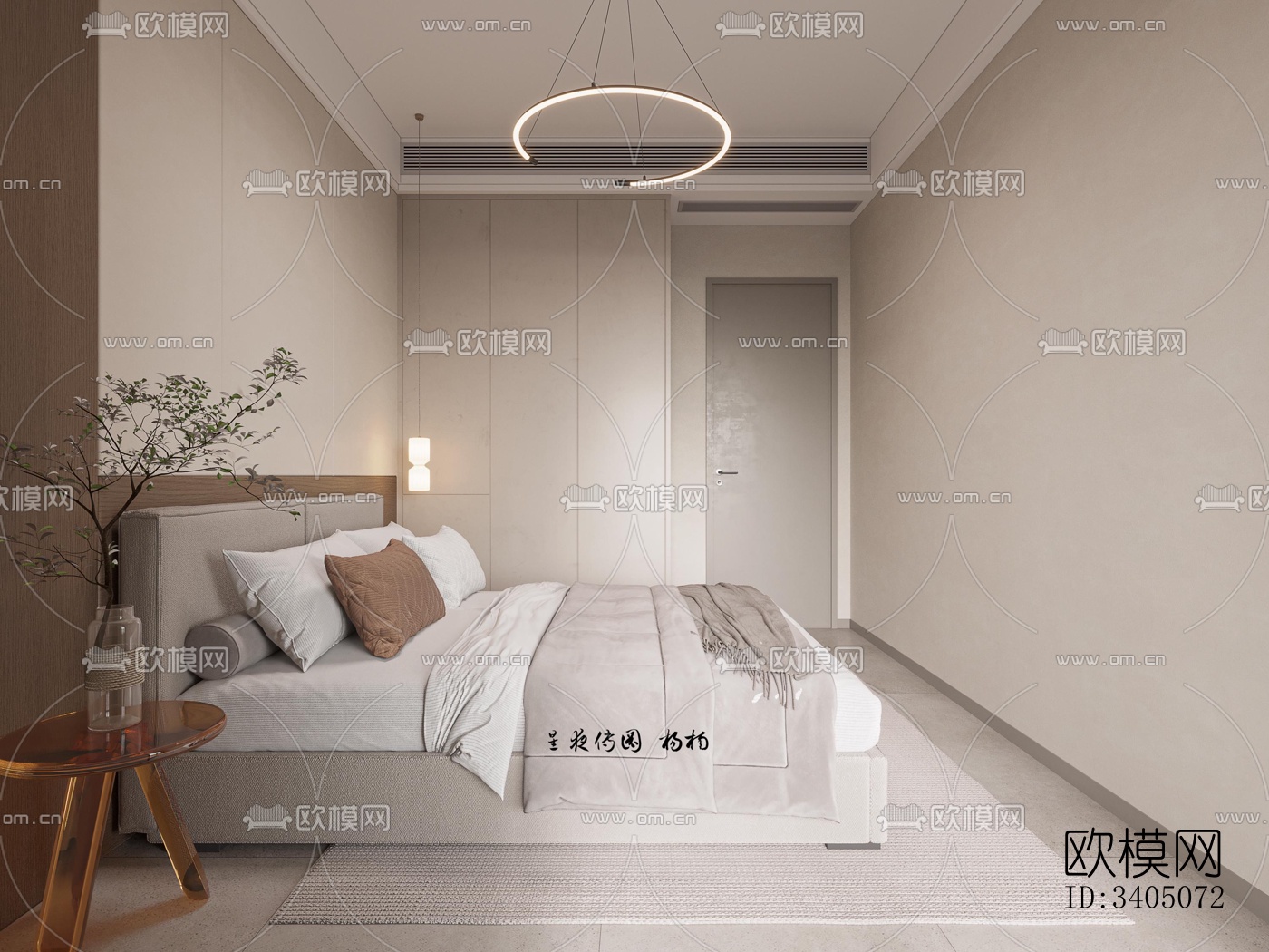 现代大平层效果图下载（渲染图6）