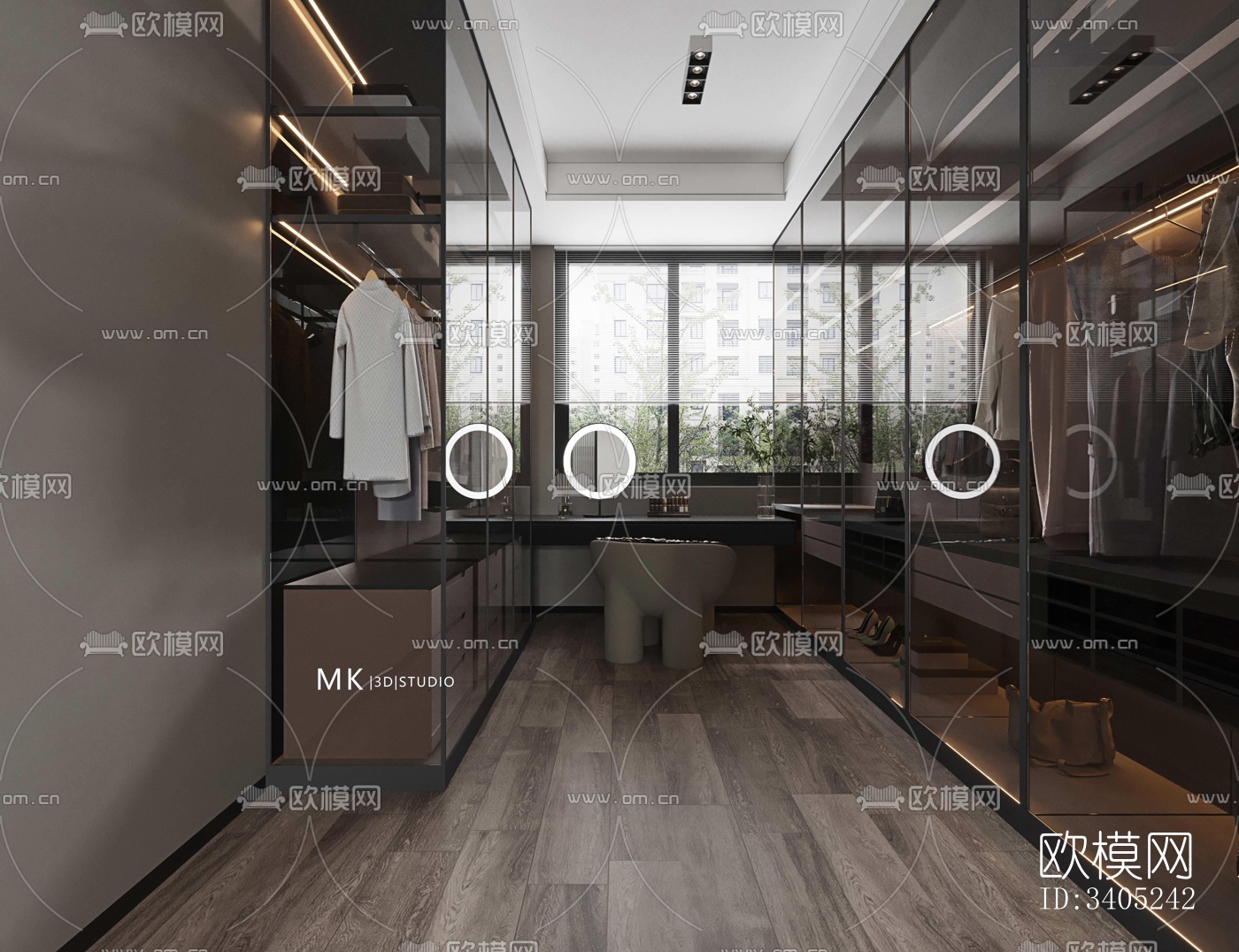 现代大平层效果图下载（渲染图9）