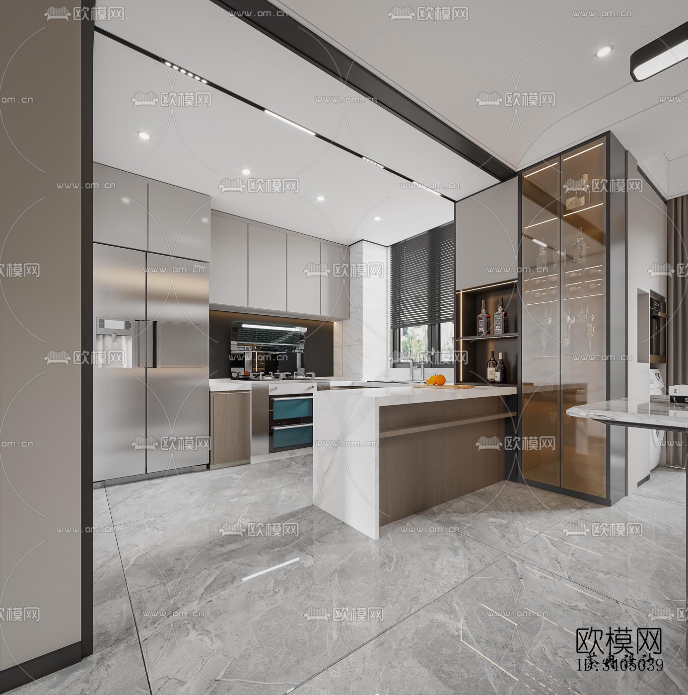 现代大平层效果图下载（渲染图8）