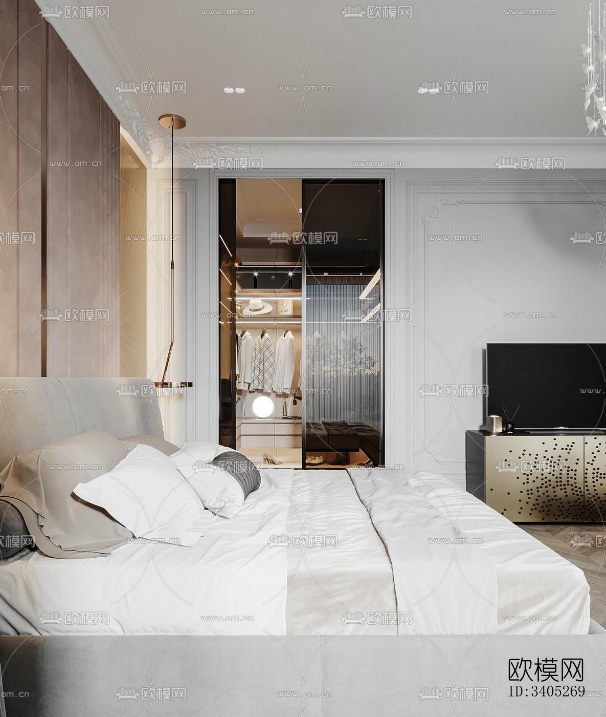 现代大平层效果图下载（渲染图20）