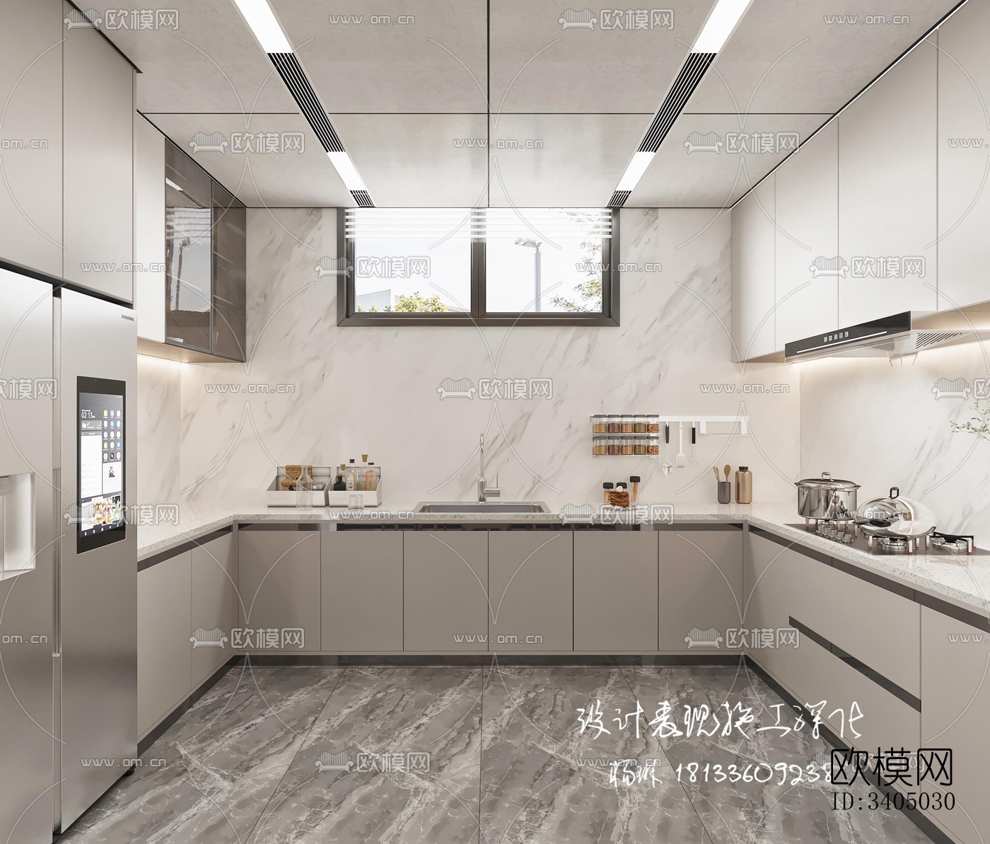 现代大平层效果图下载（渲染图4）