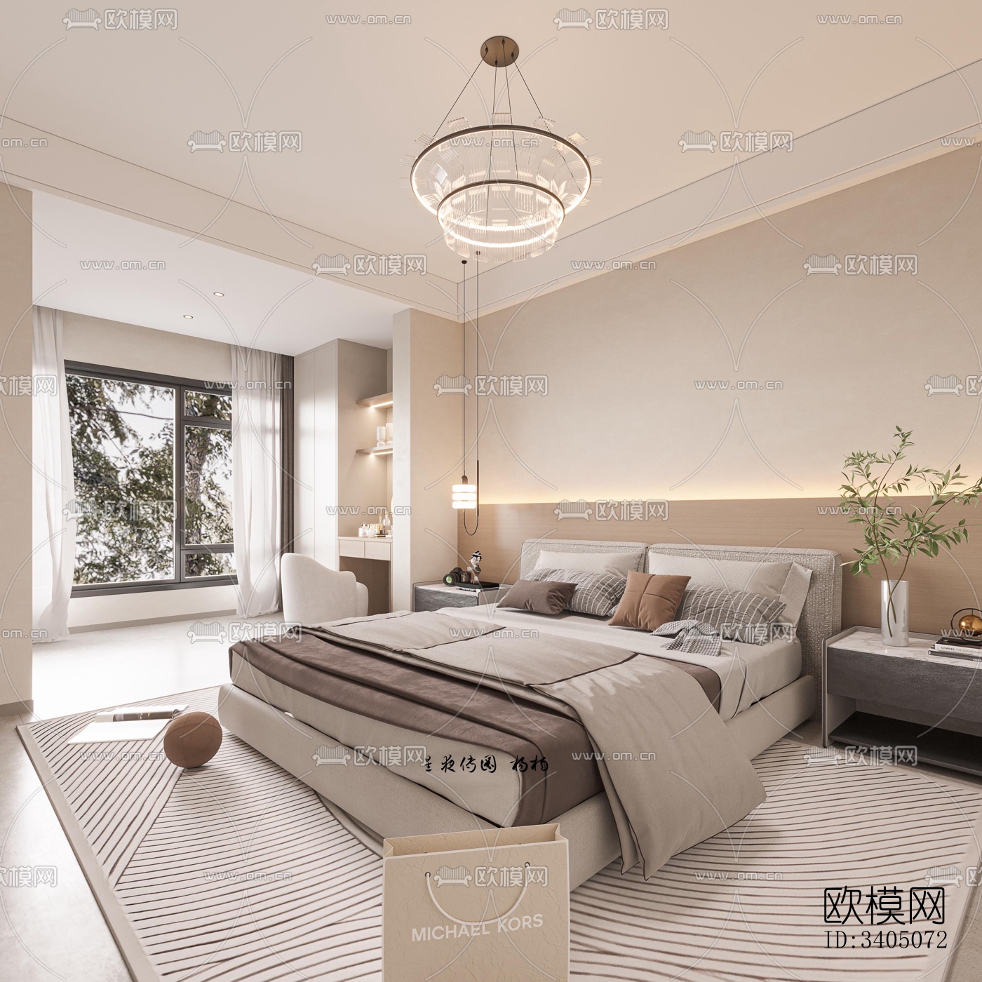 现代大平层效果图下载（渲染图9）