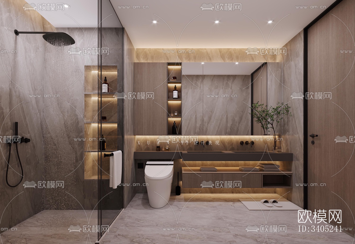 现代大平层效果图下载（渲染图5）