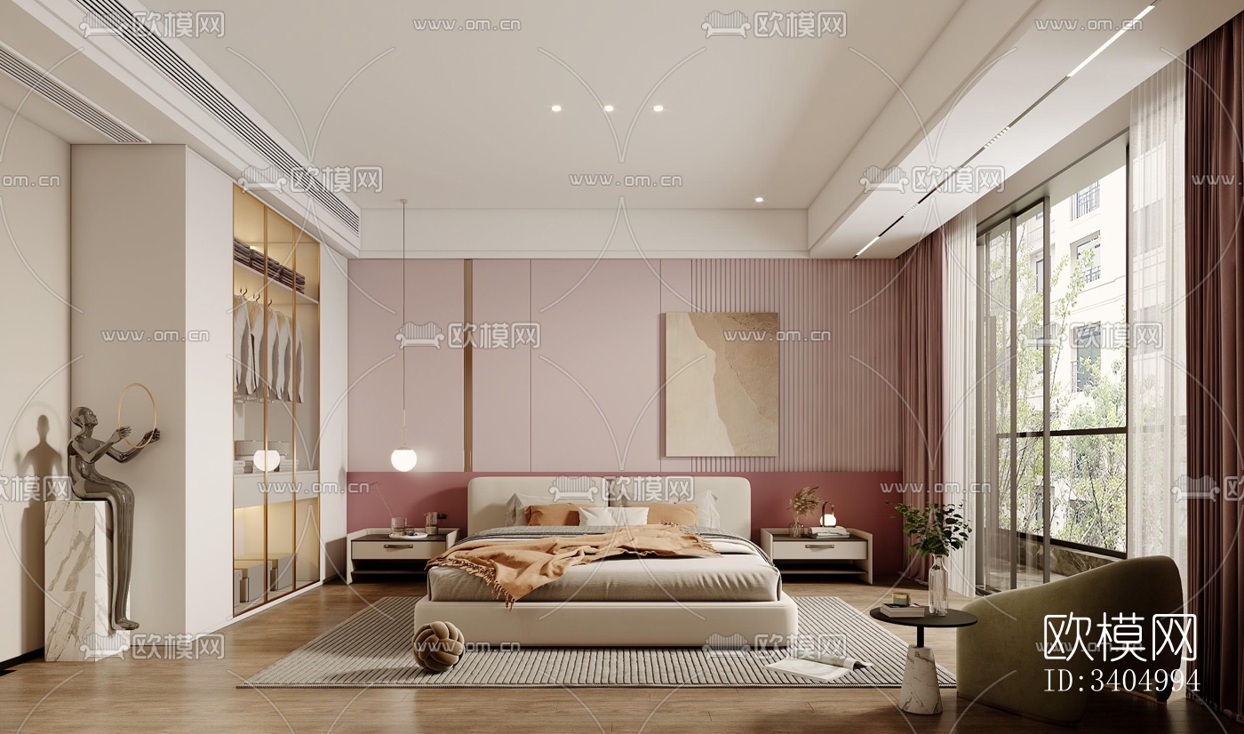 现代大平层效果图下载（渲染图3）