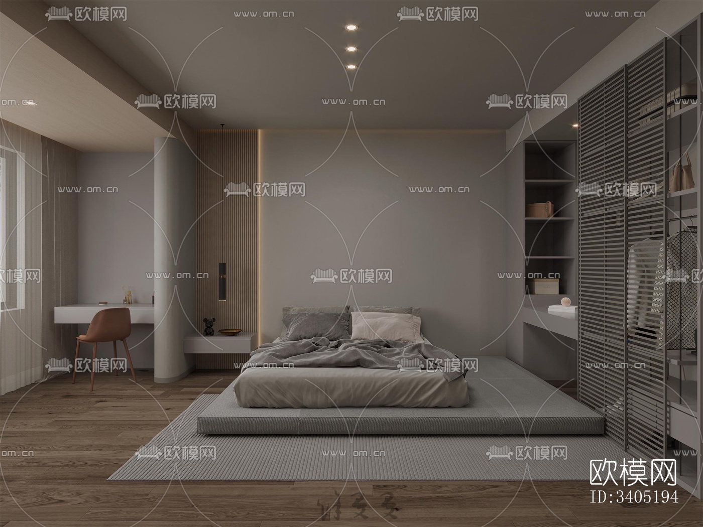 现代大平层效果图下载（渲染图8）