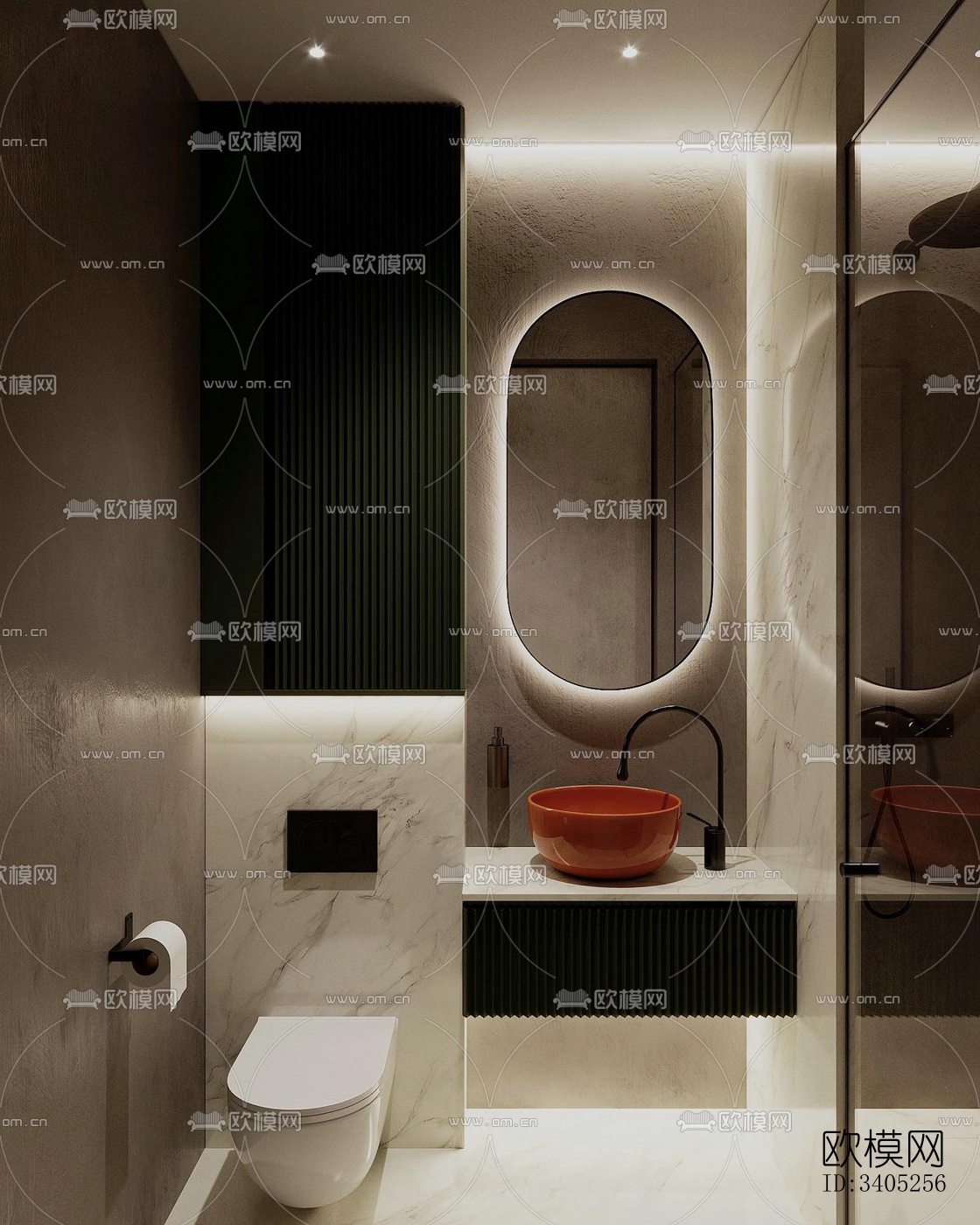 现代大平层效果图下载（渲染图5）