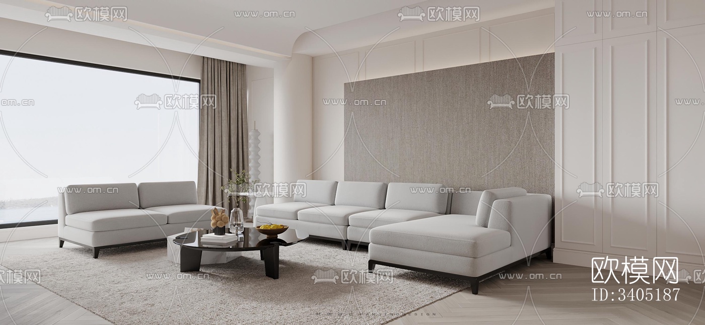 现代大平层效果图下载（渲染图11）