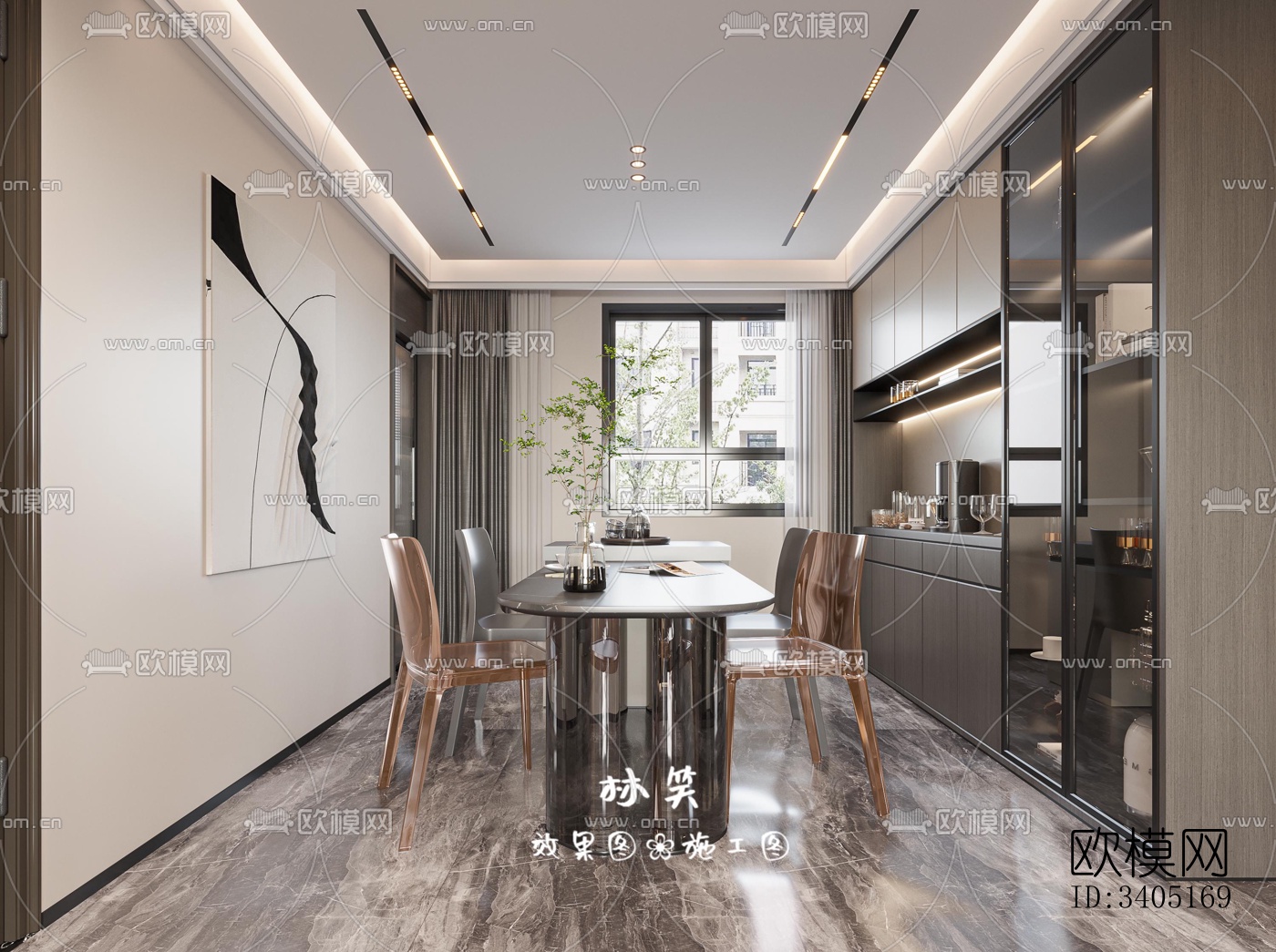 现代大平层效果图下载（渲染图13）