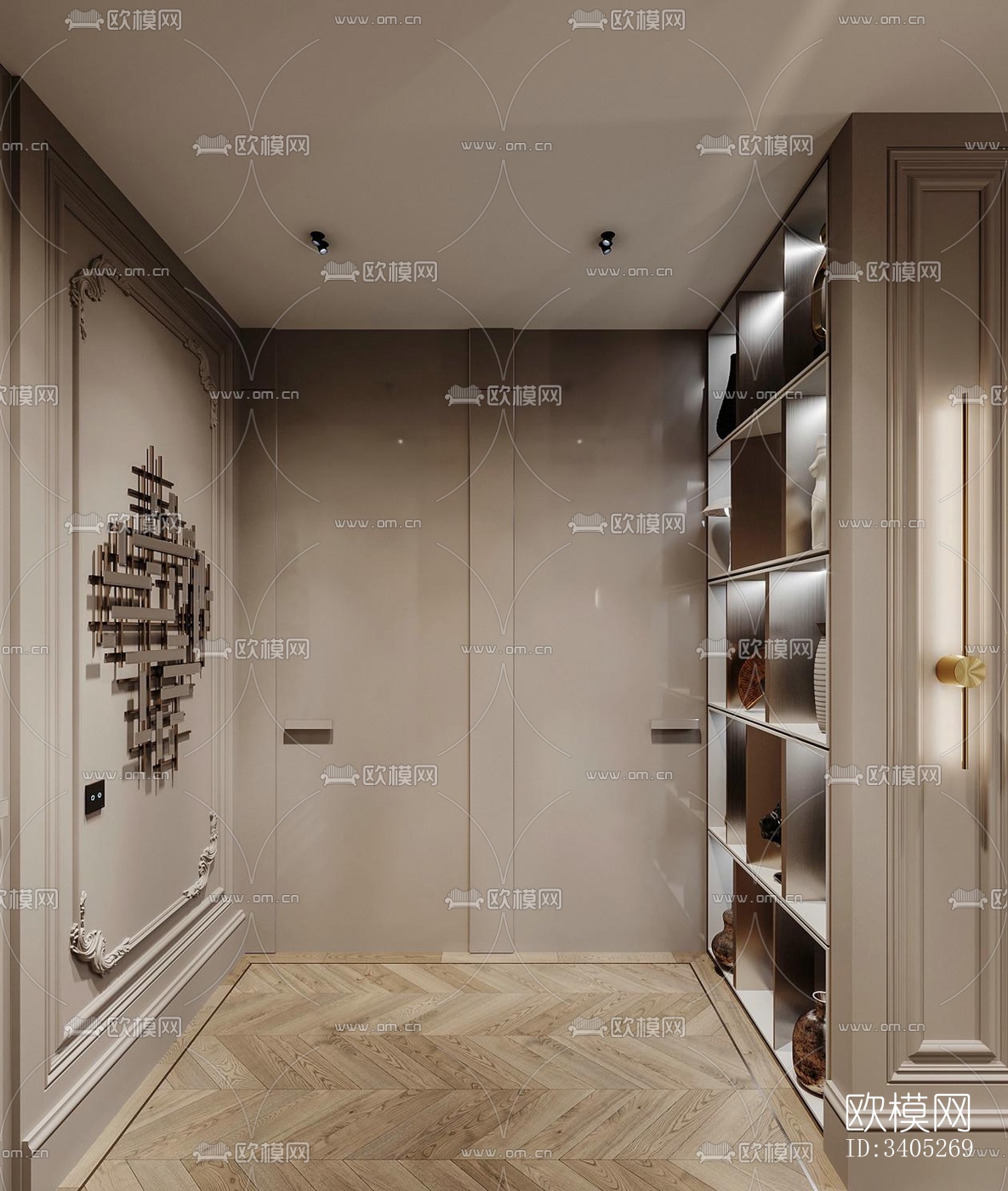 现代大平层效果图下载（渲染图12）