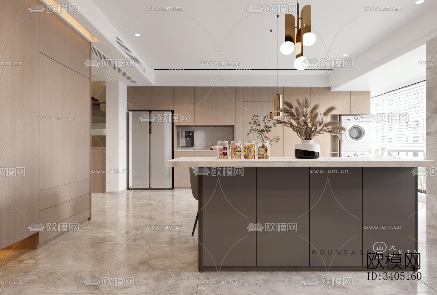 现代大平层效果图下载（渲染图11）