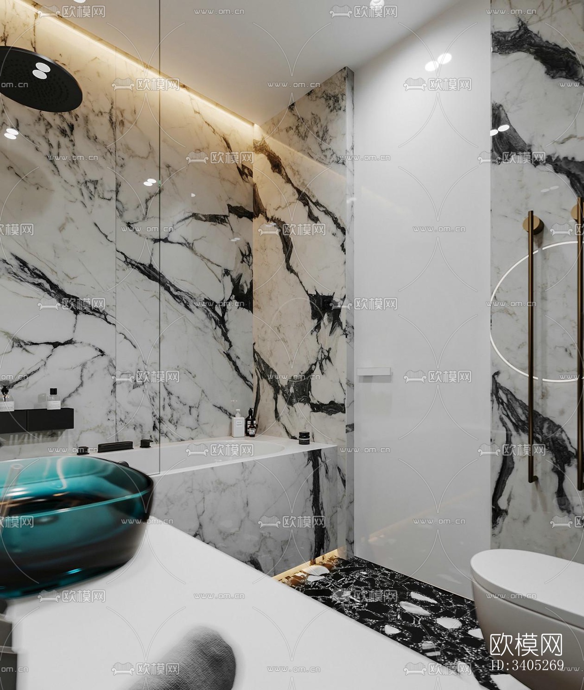 现代大平层效果图下载（渲染图8）