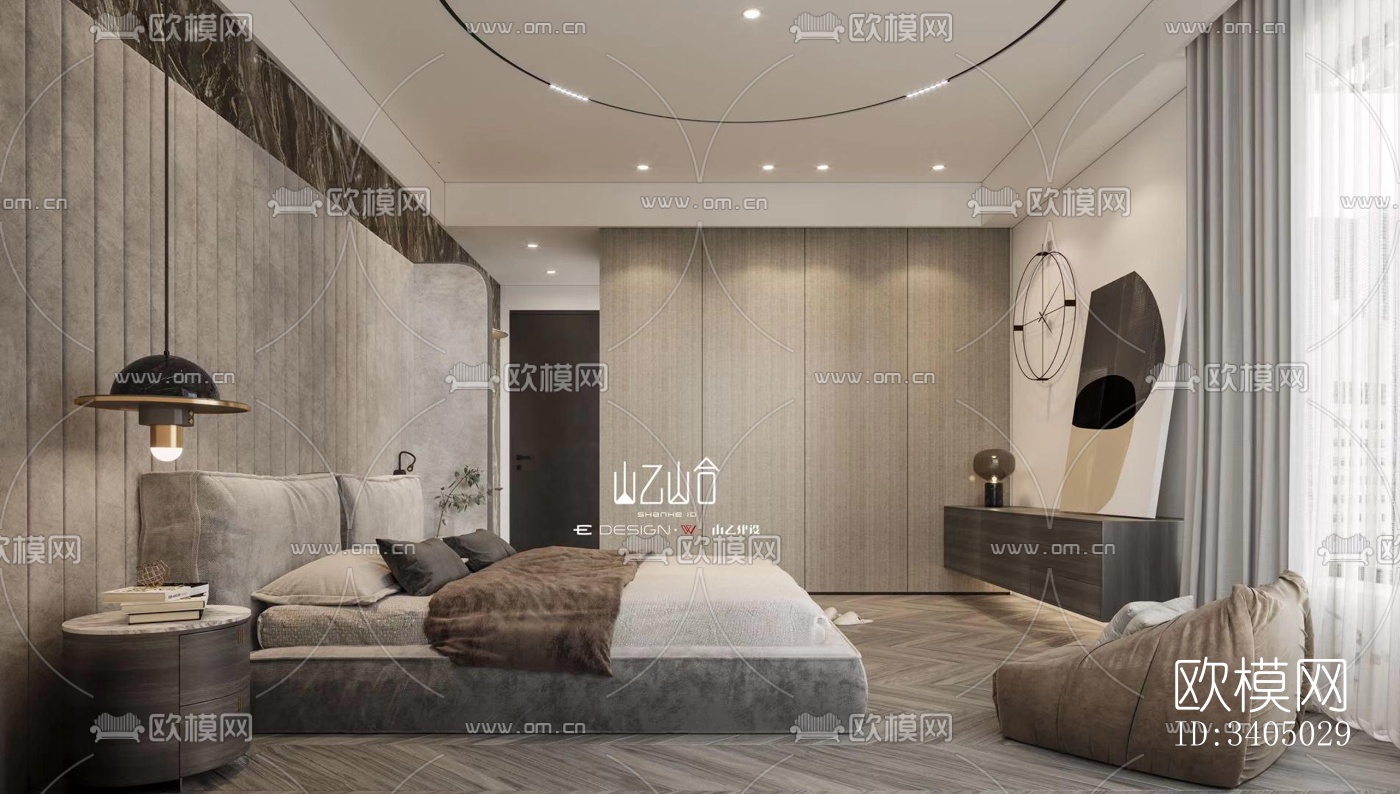 现代大平层效果图下载（渲染图10）