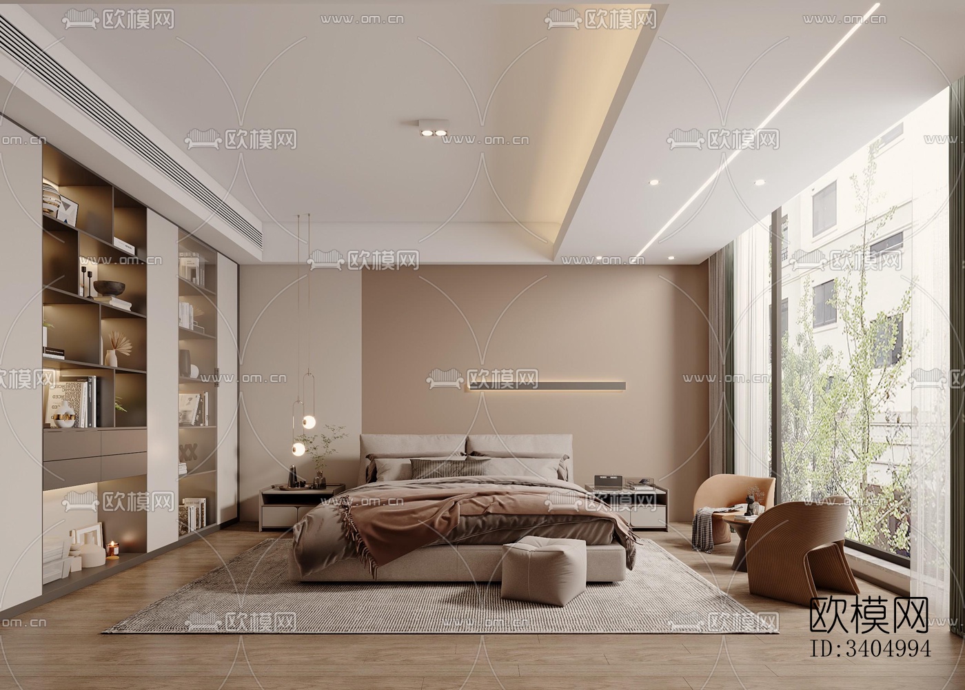 现代大平层效果图下载（渲染图11）