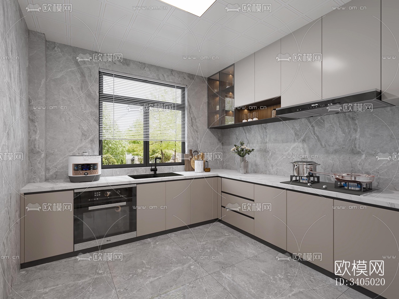 现代大平层效果图下载（渲染图7）