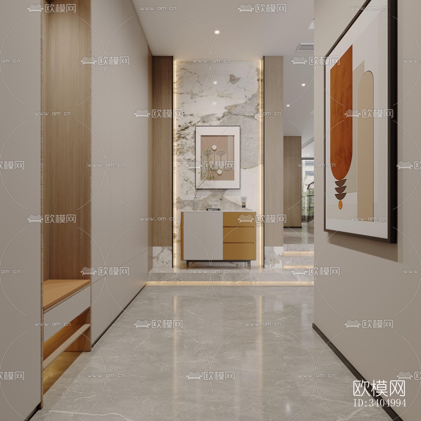 现代大平层效果图下载（渲染图4）