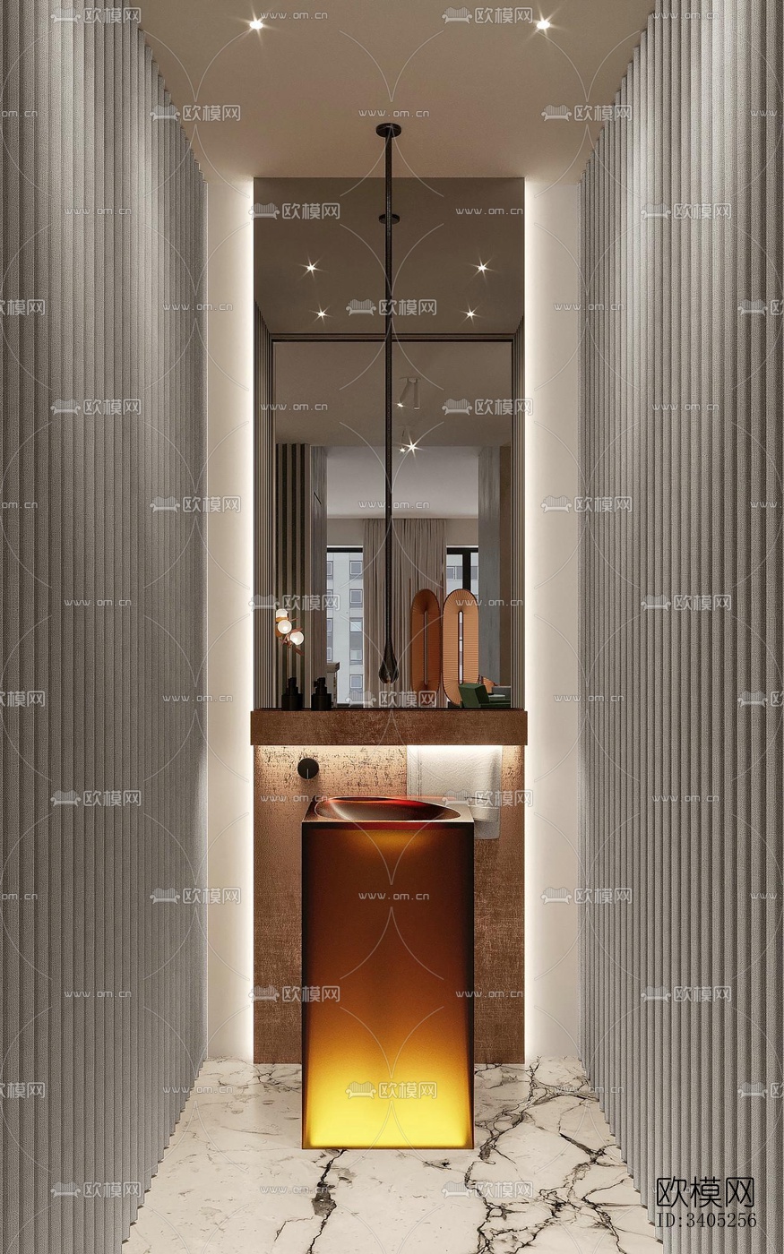 现代大平层效果图下载（渲染图4）