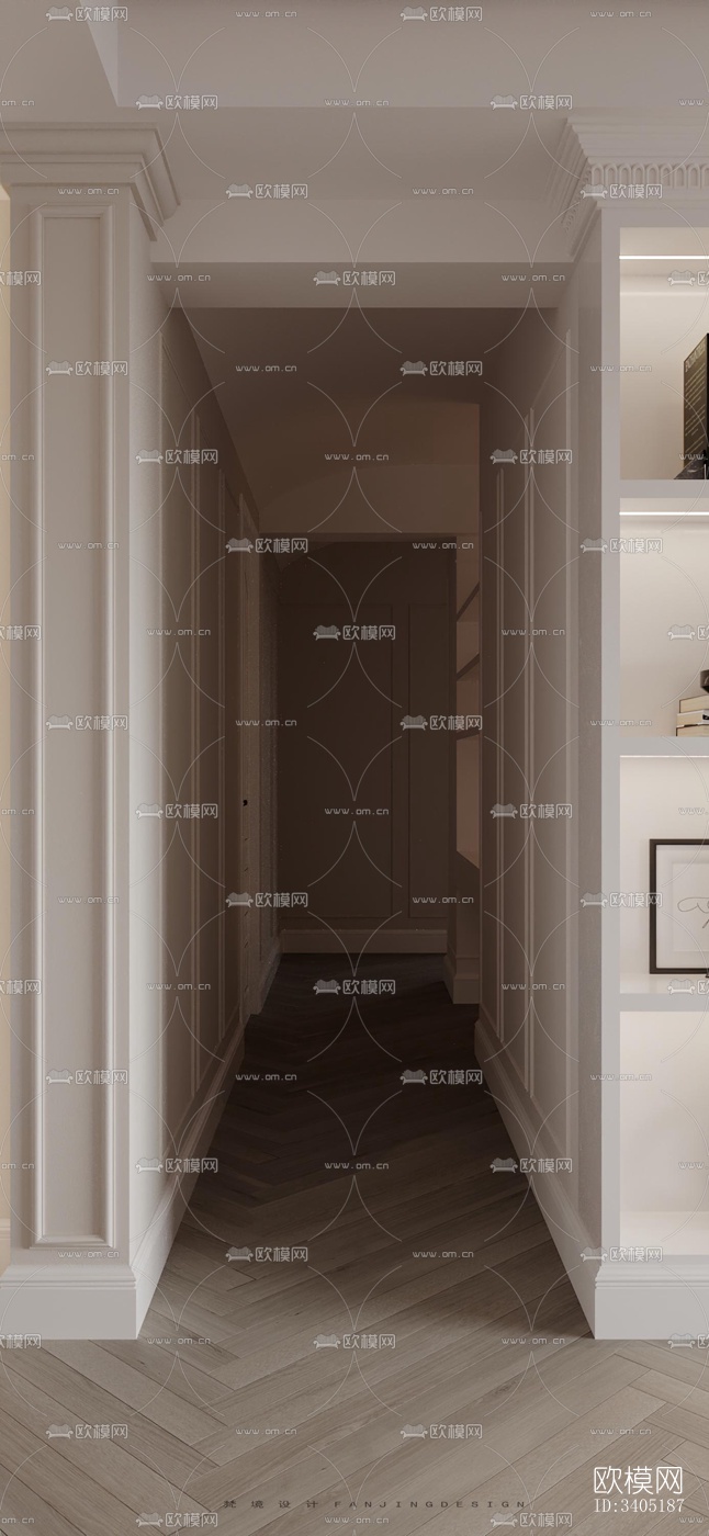 现代大平层效果图下载（渲染图13）