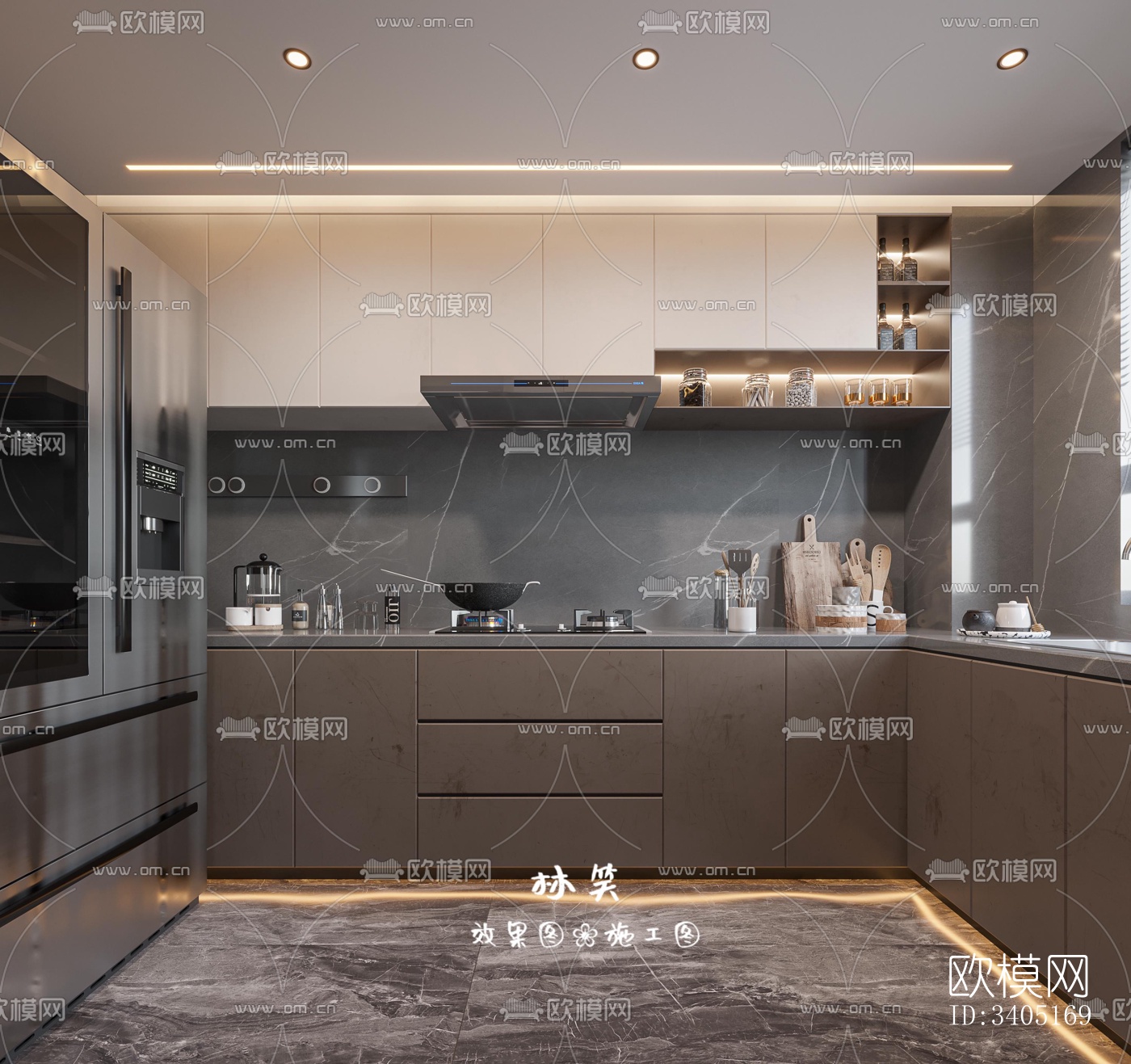 现代大平层效果图下载（渲染图14）