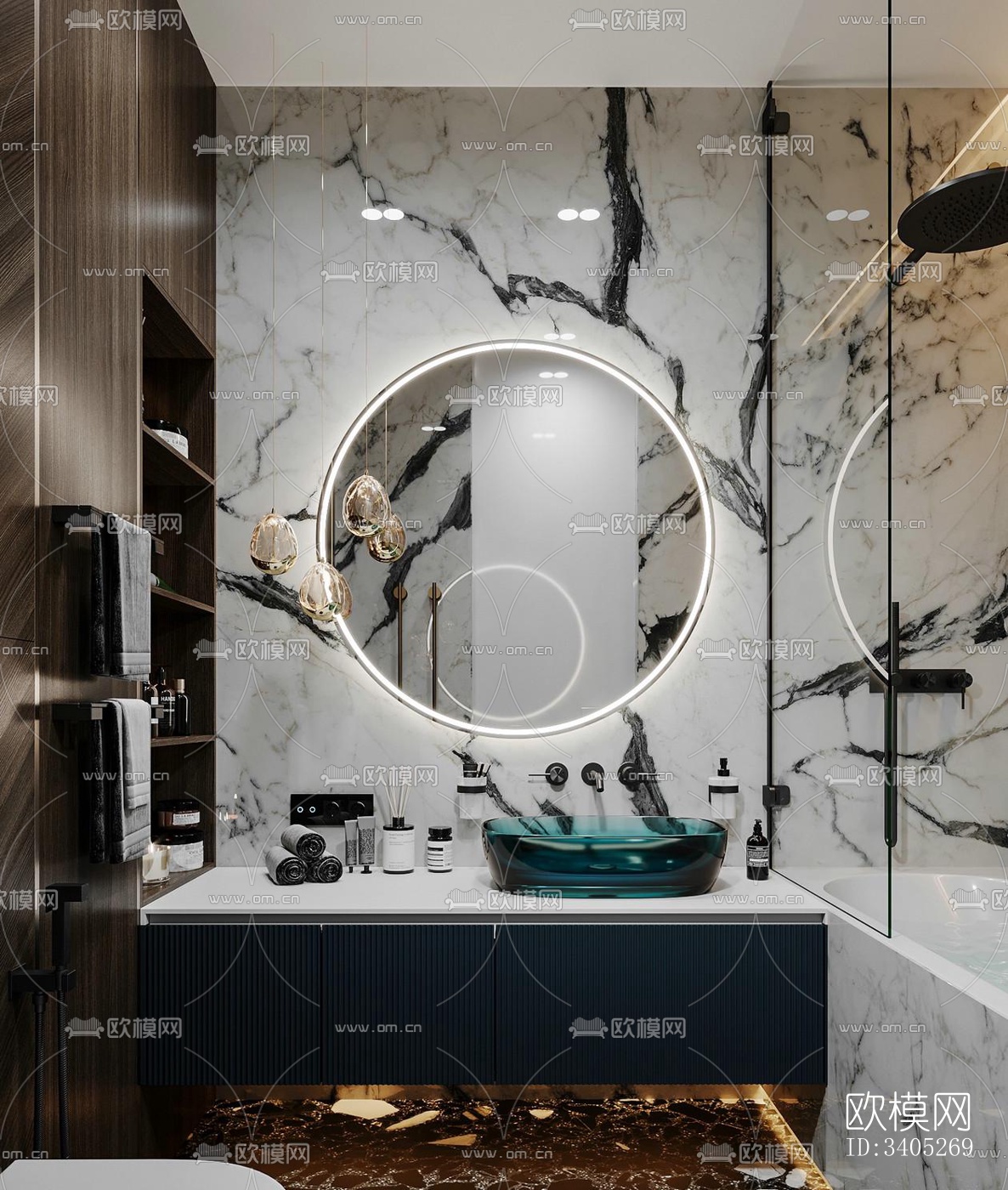 现代大平层效果图下载（渲染图5）