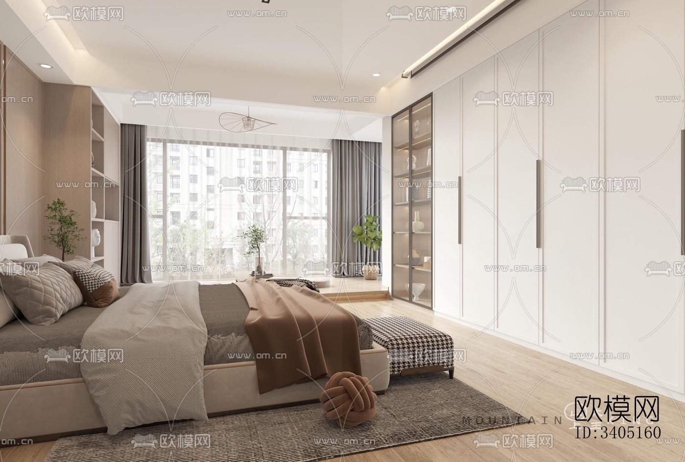 现代大平层效果图下载（渲染图12）