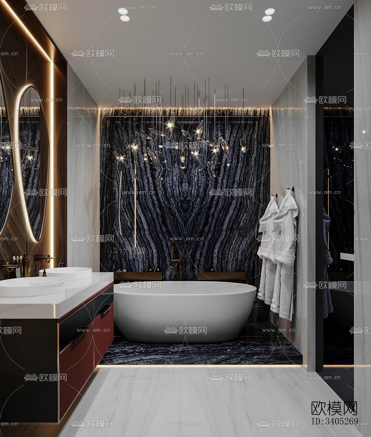 现代大平层效果图下载（渲染图11）