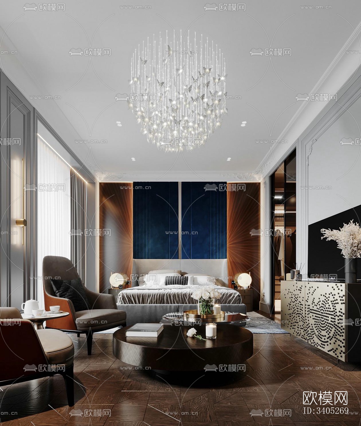 现代大平层效果图下载（渲染图10）