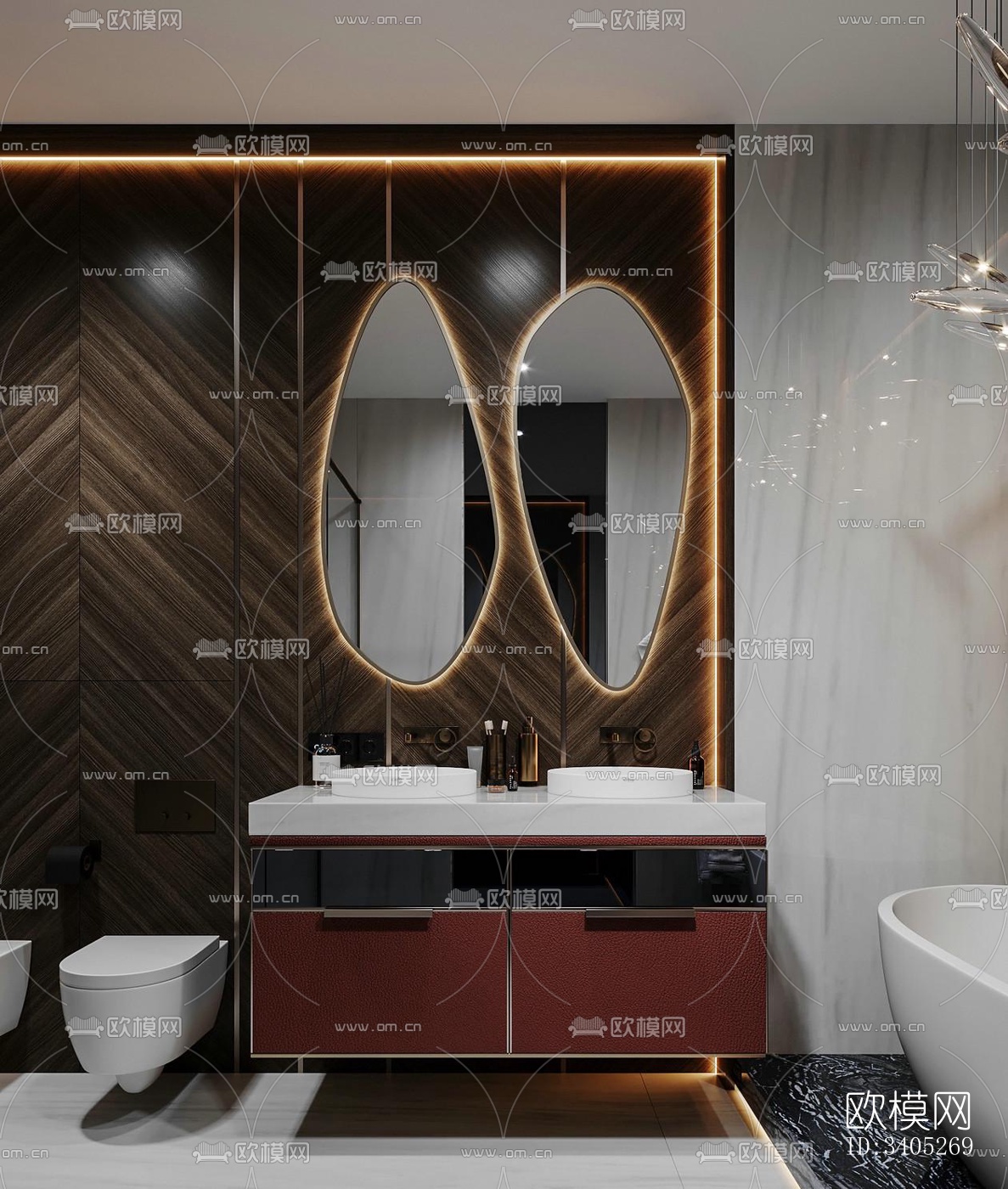 现代大平层效果图下载（渲染图13）