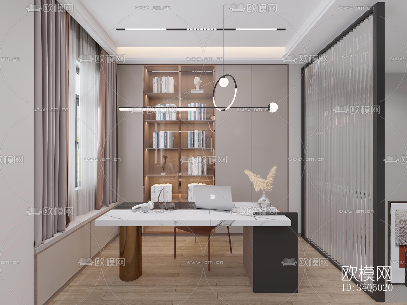 现代大平层效果图下载（渲染图10）