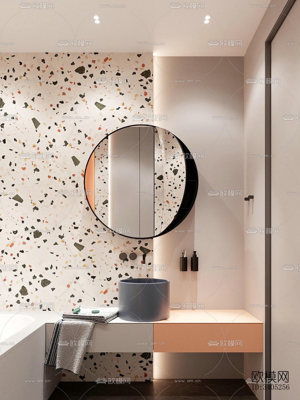 现代大平层效果图下载（渲染图9）