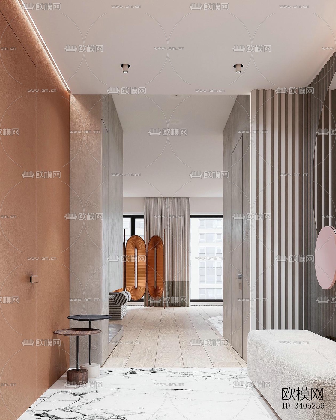 现代大平层效果图下载（渲染图12）