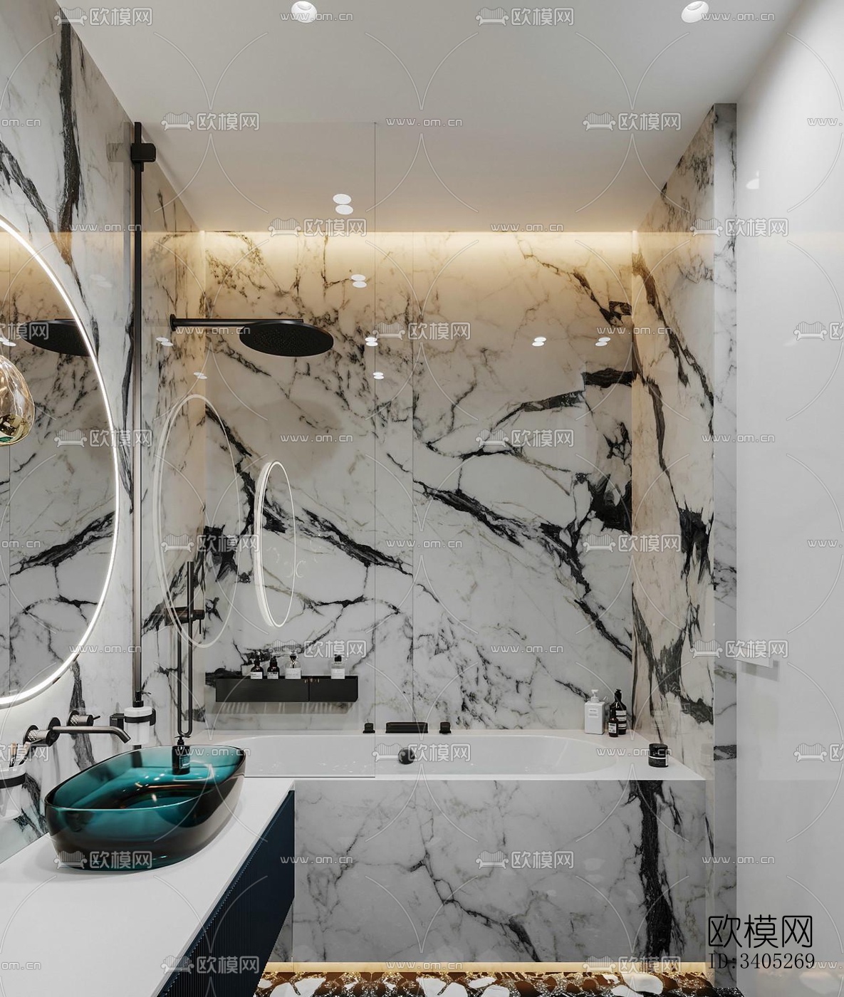 现代大平层效果图下载（渲染图6）