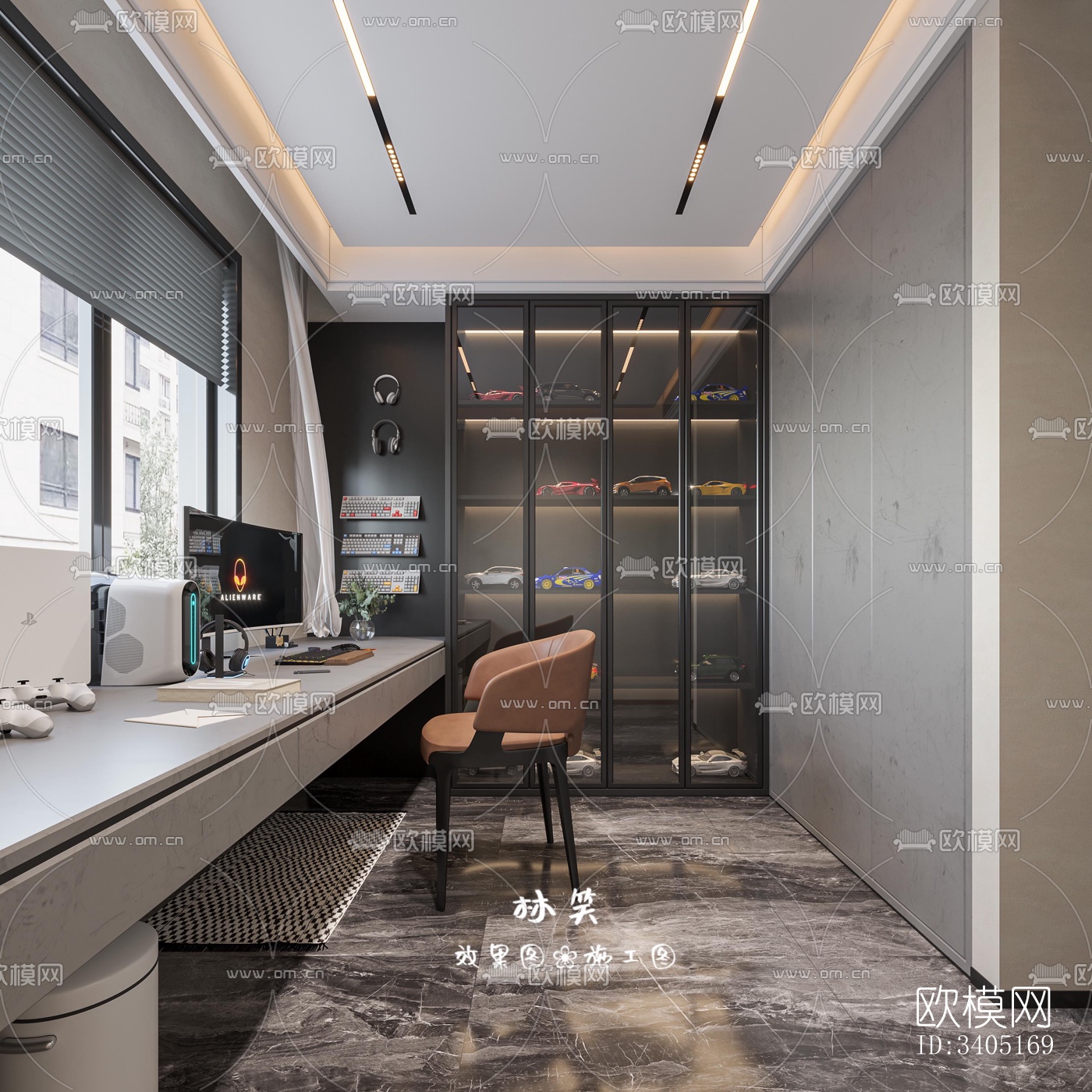 现代大平层效果图下载（渲染图5）