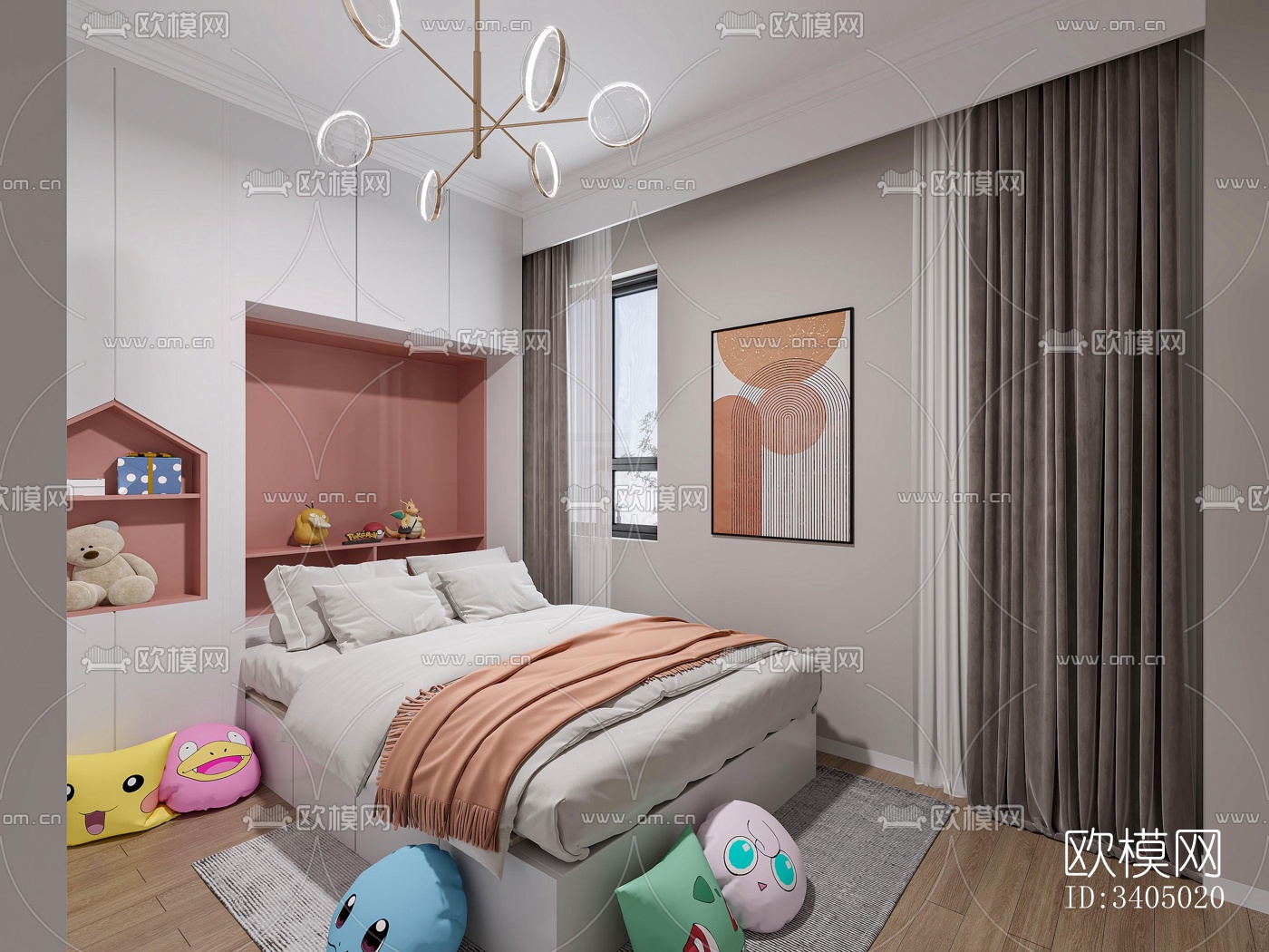 现代大平层效果图下载（渲染图11）