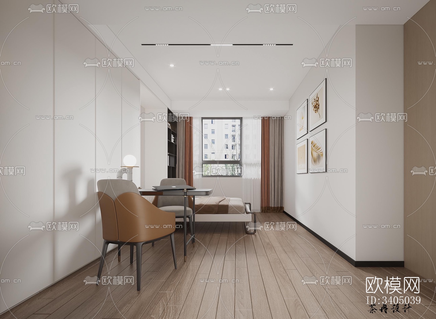 现代大平层效果图下载（渲染图9）