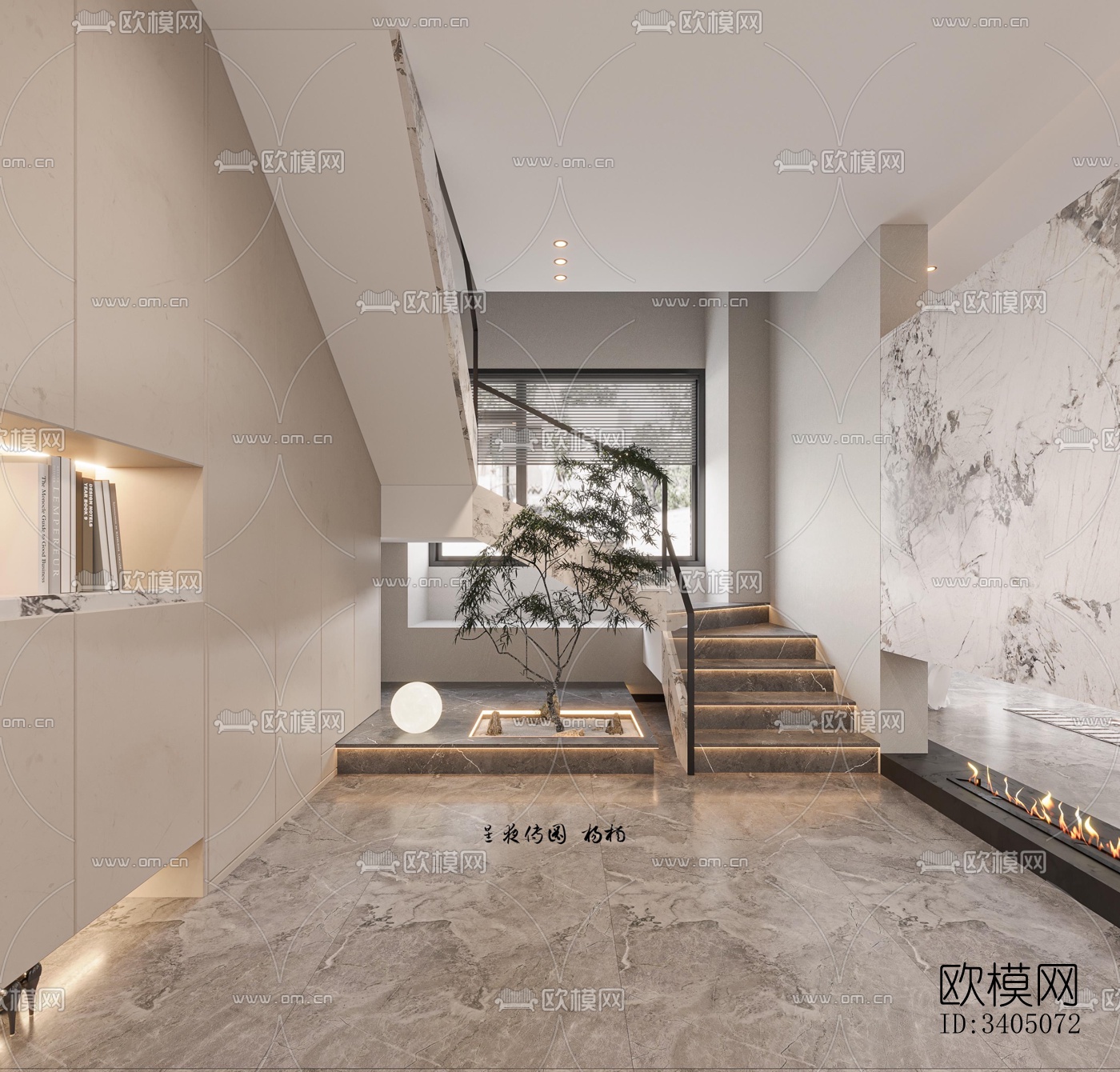 现代大平层效果图下载（渲染图7）