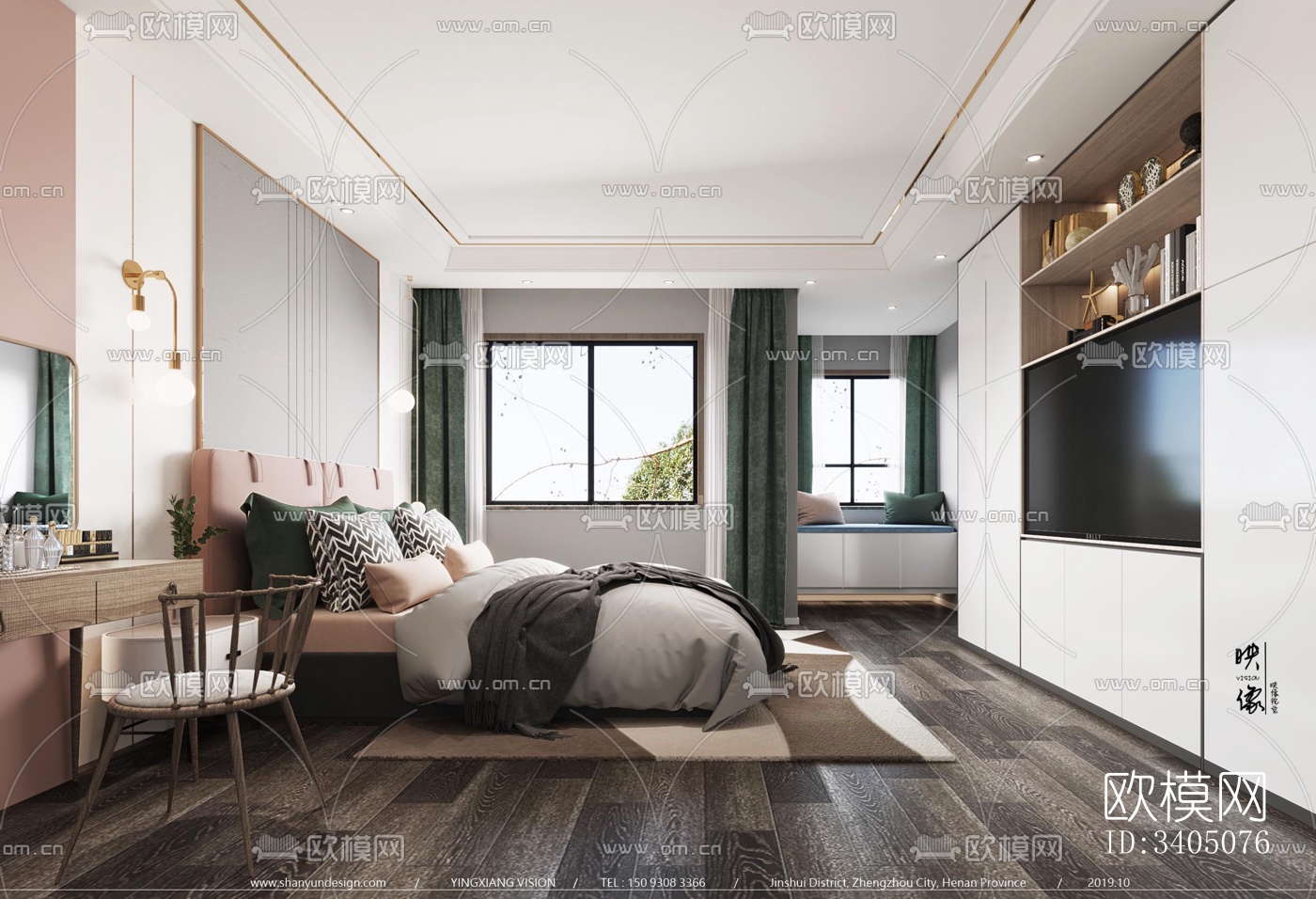 现代大平层效果图下载（渲染图7）