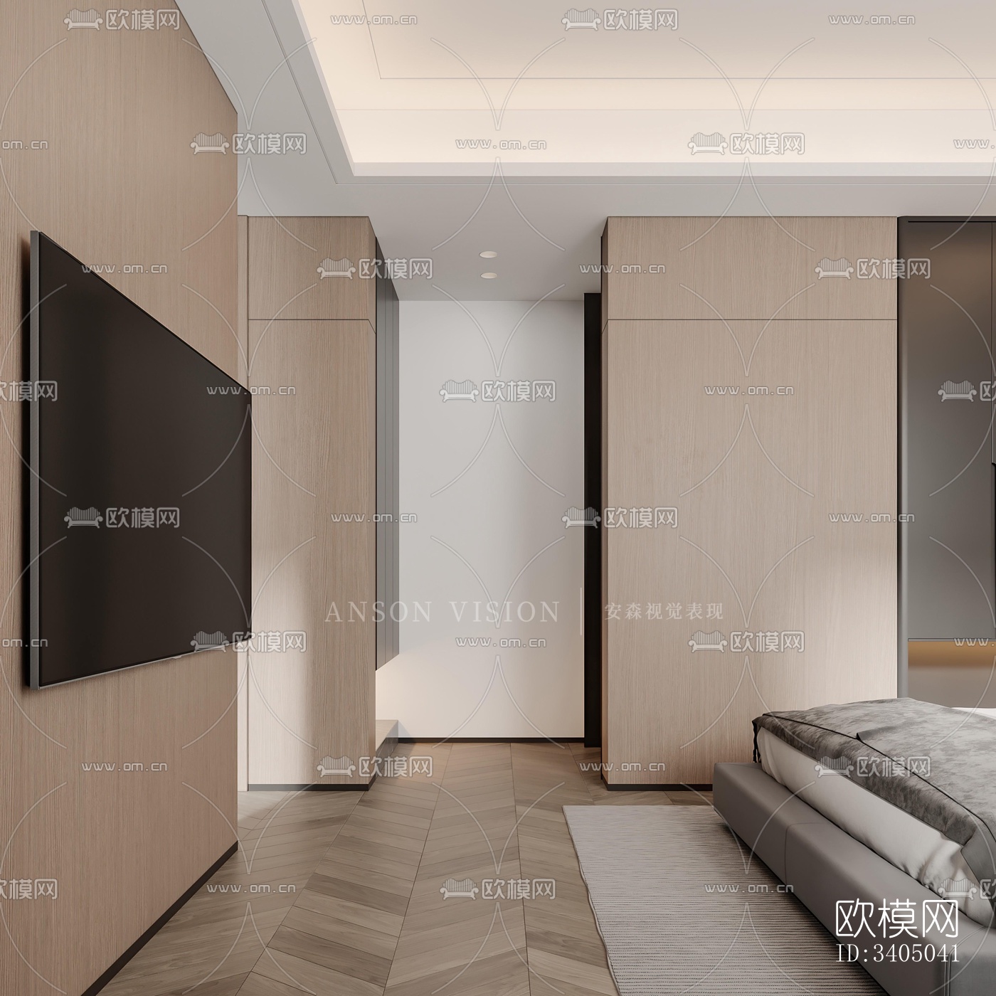 现代大平层效果图下载（渲染图5）