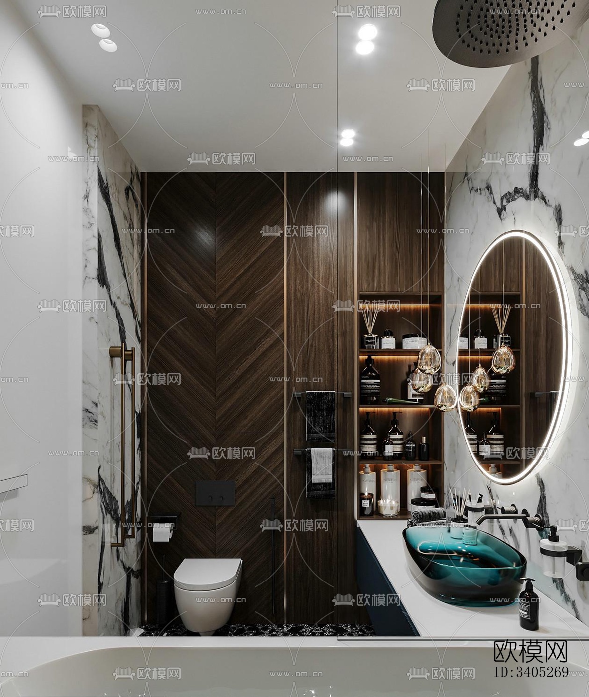 现代大平层效果图下载（渲染图7）