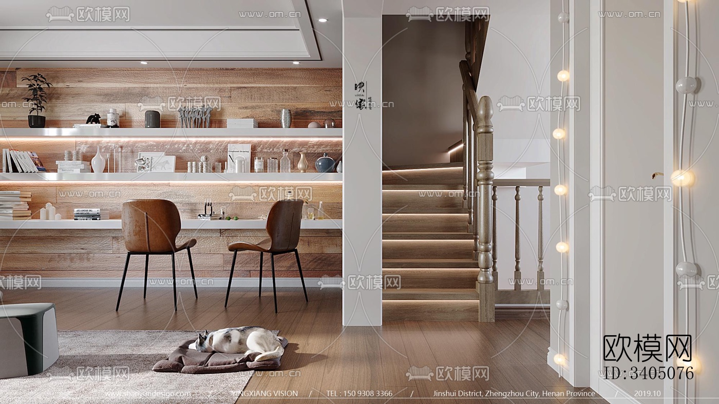 现代大平层效果图下载（渲染图11）