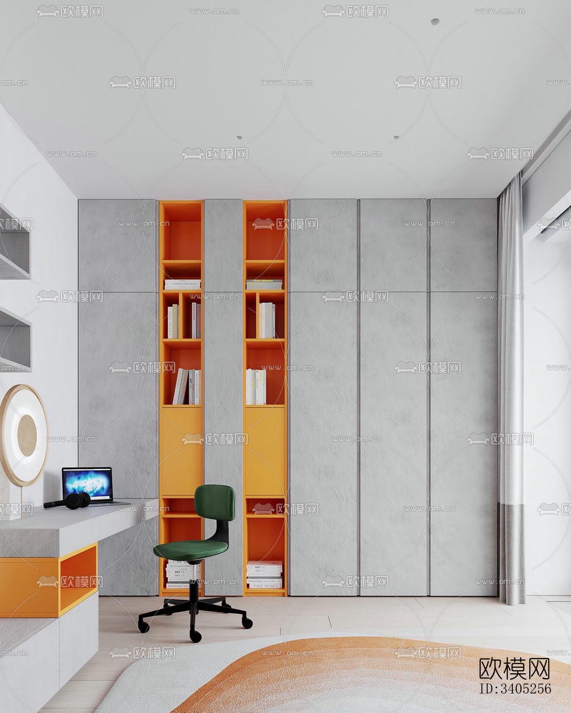 现代大平层效果图下载（渲染图13）