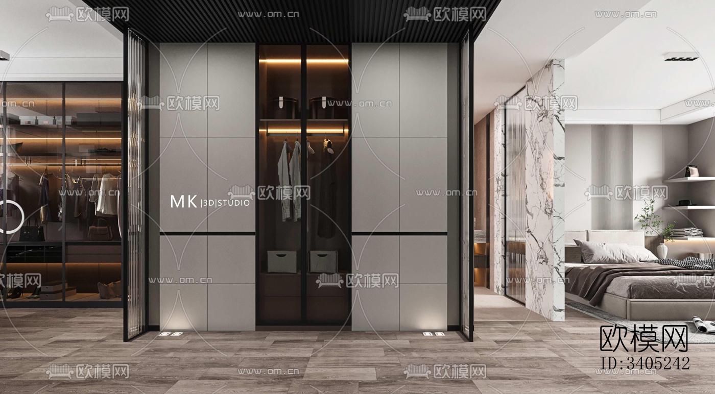 现代大平层效果图下载（渲染图10）