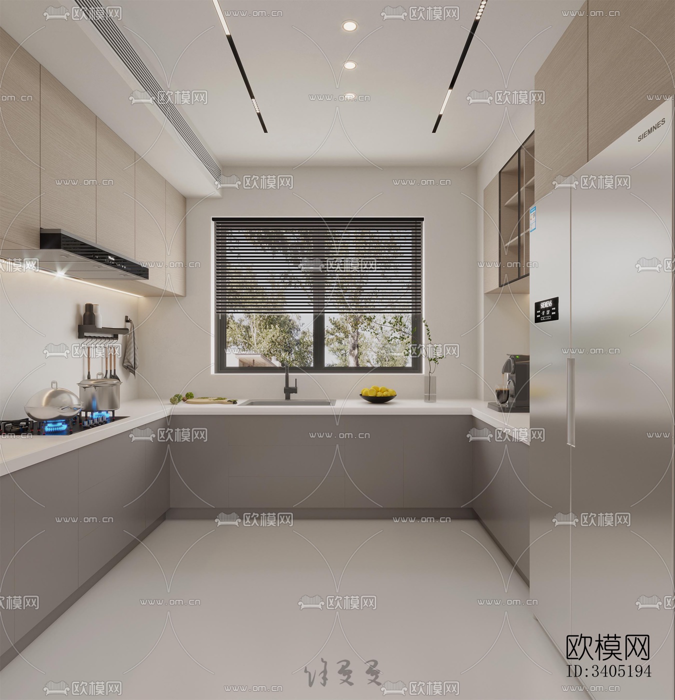 现代大平层效果图下载（渲染图5）