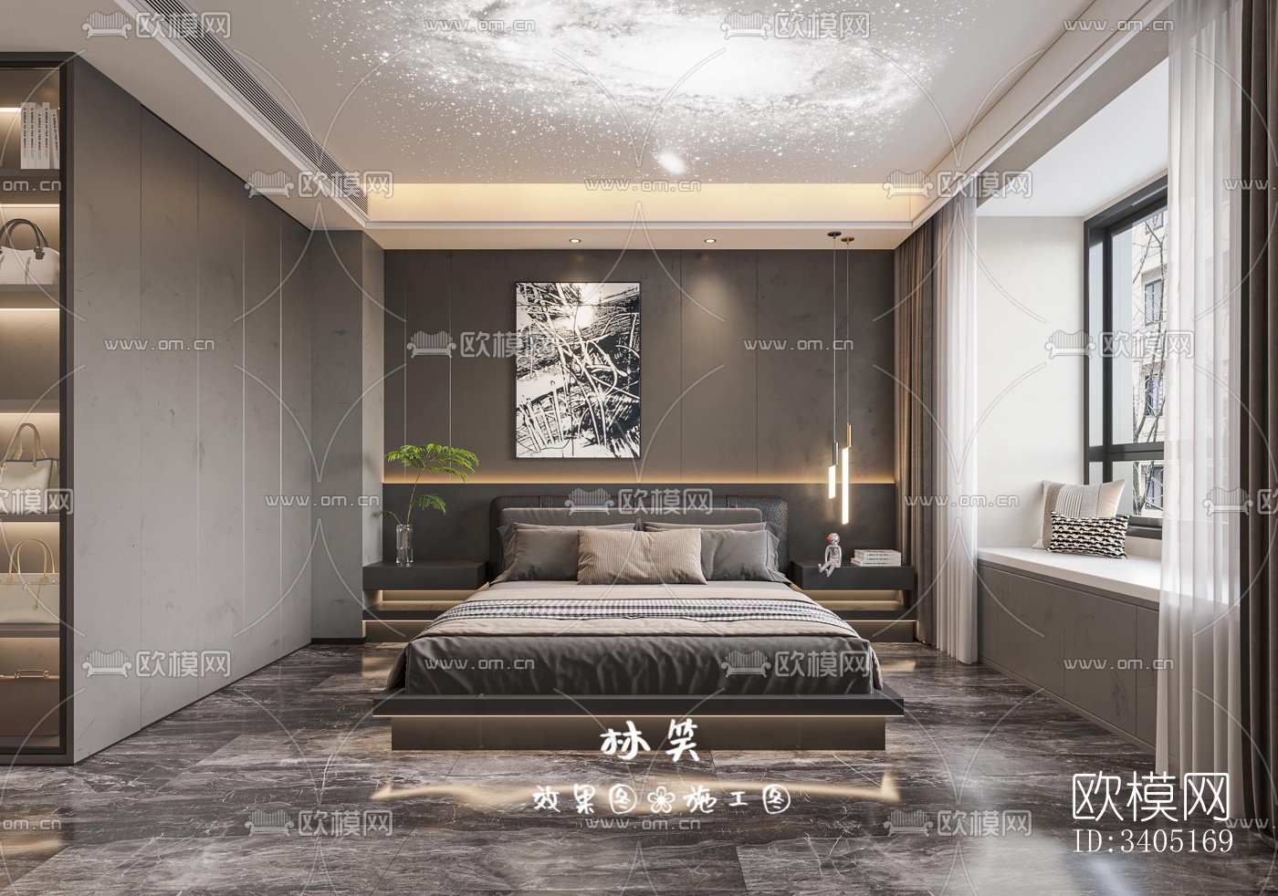 现代大平层效果图下载（渲染图10）