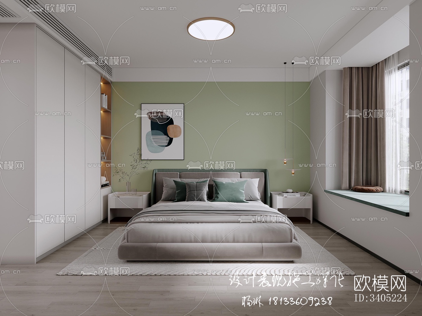 现代大平层效果图下载（渲染图2）