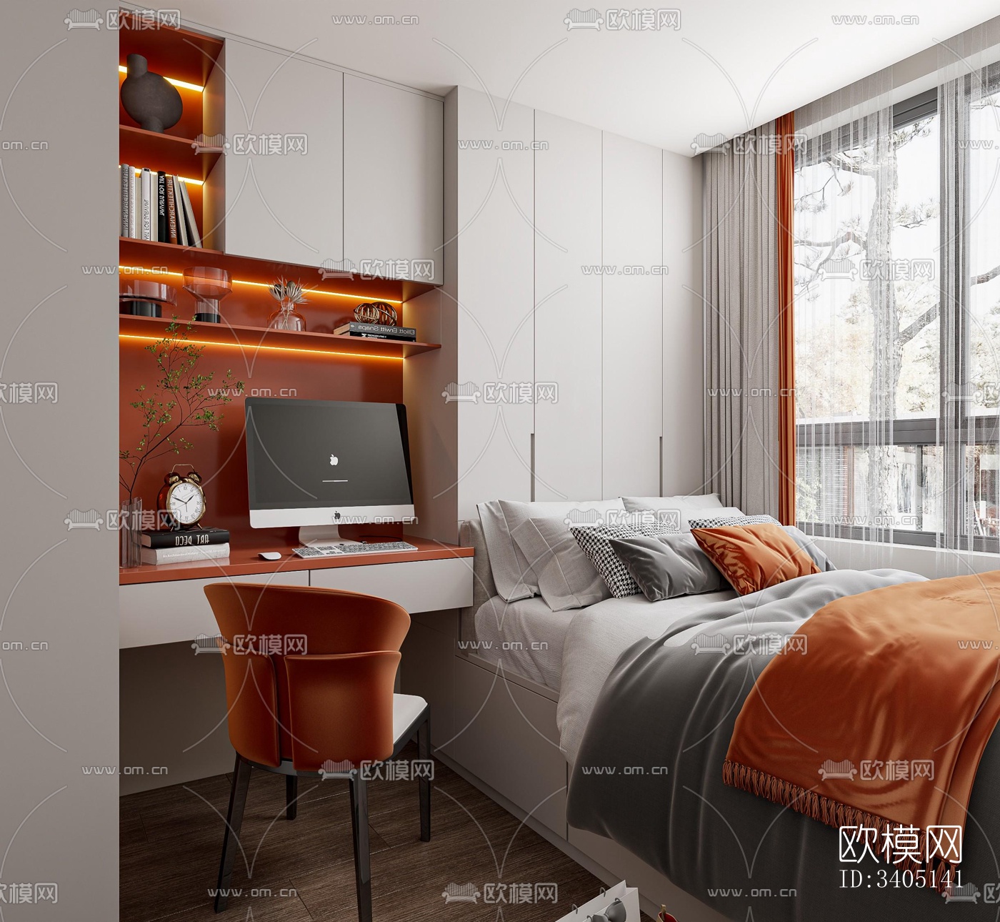 现代大平层效果图下载（渲染图5）