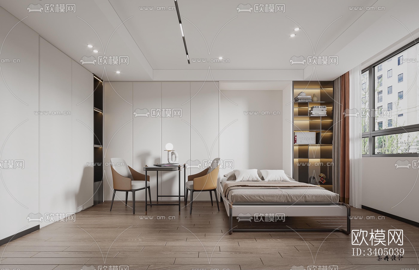 现代大平层效果图下载（渲染图4）