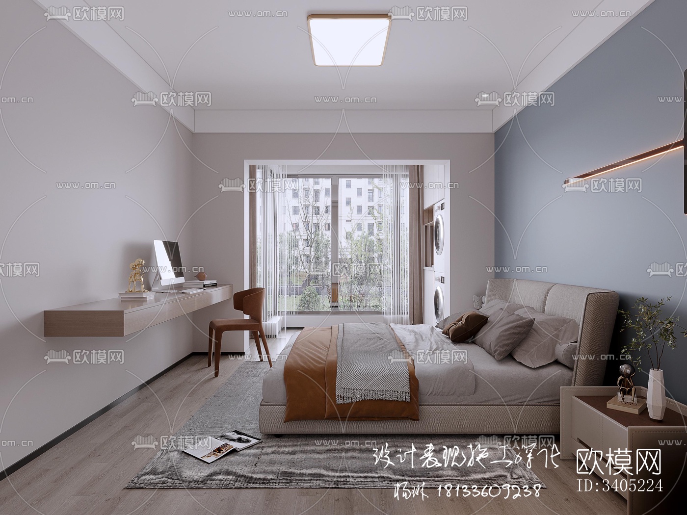 现代大平层效果图下载（渲染图7）