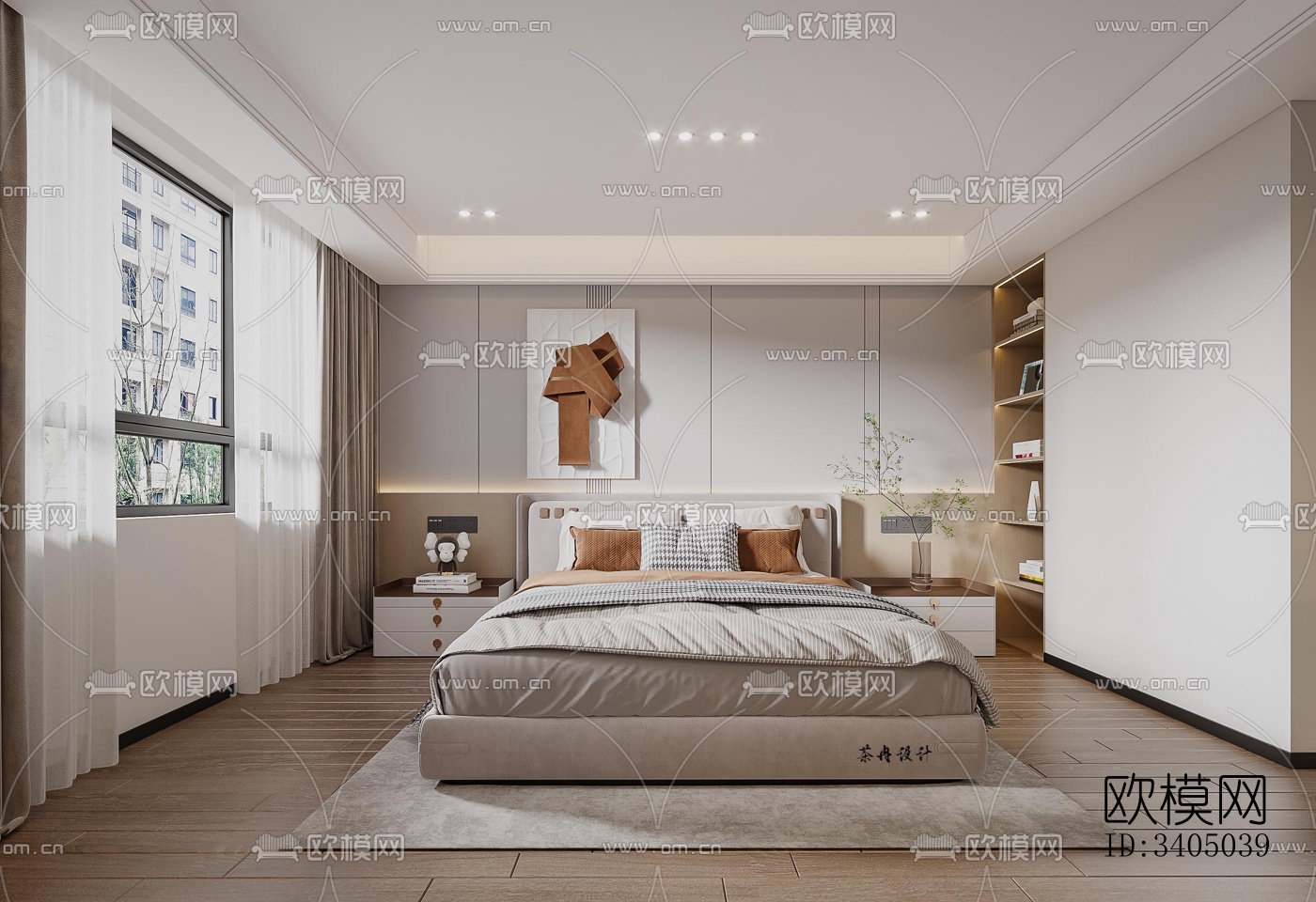 现代大平层效果图下载（渲染图3）