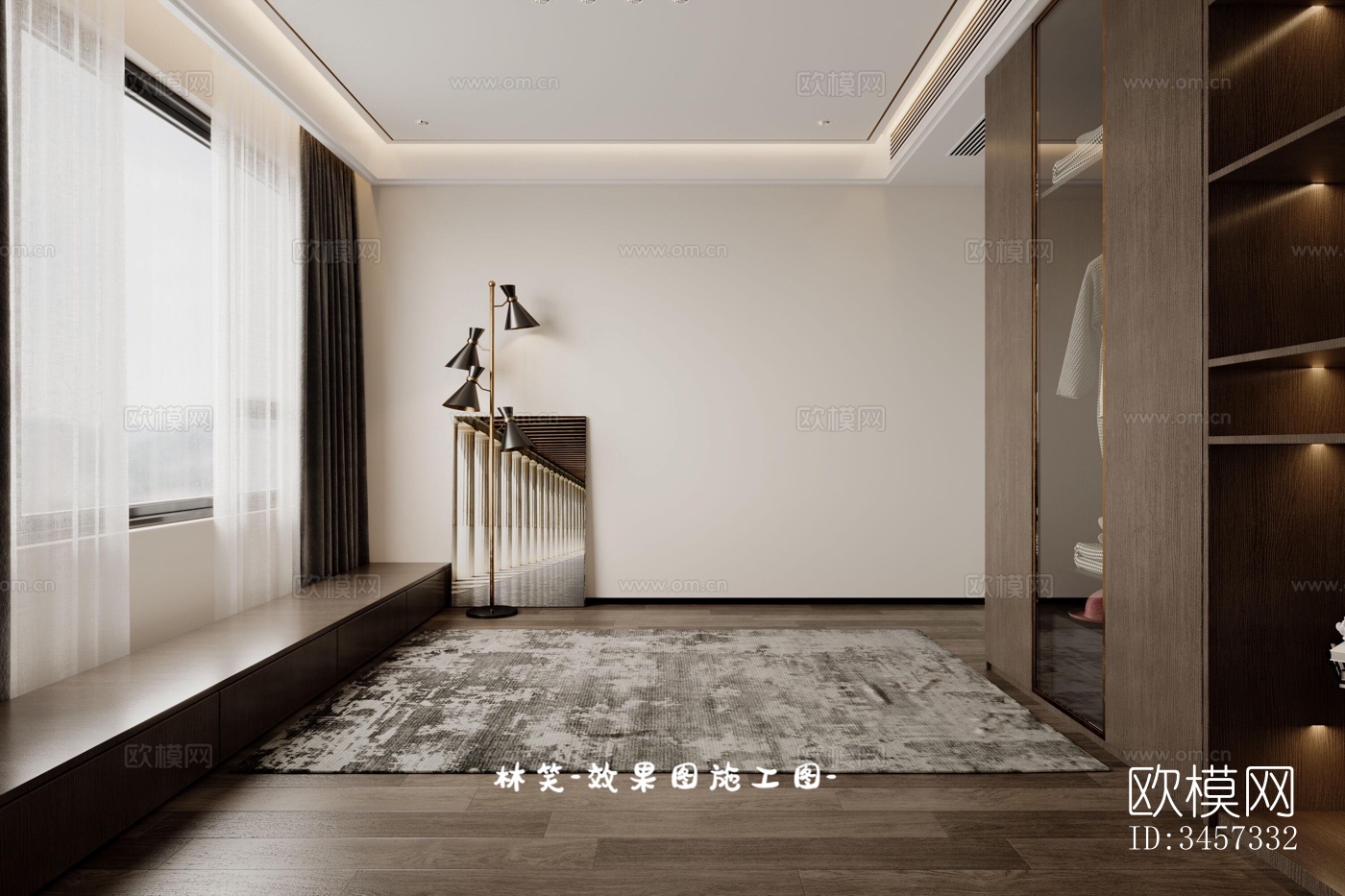 现代大平层效果图下载（渲染图11）